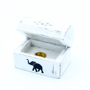 Elegant white washed incense holder designed for cone incense.