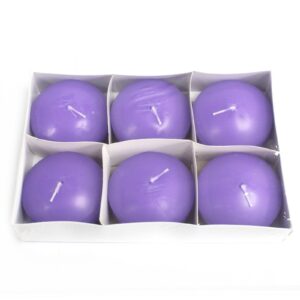 Large lilac floating candle ideal for romantic displays at weddings.