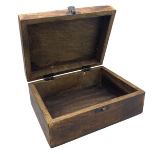 Large black ceramic glazed wood box, perfect for storage and decoration.