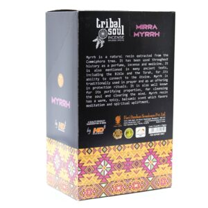 Tribal Soul Incense Sticks with a warm, spicy scent of myrrh for meditation.