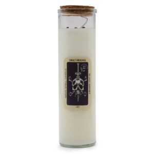 Soy wax candle with Blood Garnet gemstones and Lily fragrance for empowerment.