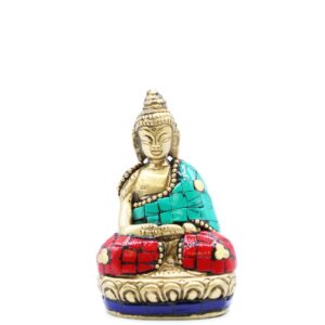 Brass Buddha figure with hands raised, perfect for home decor and mindfulness.