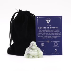 Small jade Buddha figurine, perfect for mindful living and spiritual decor.