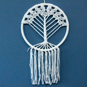 Handmade Tree of Life Dreamcatcher in a delicate boho style, 42cm diameter.