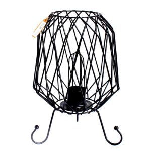 Industrial iron lamp with cable and bulb, perfect for home decor.