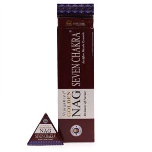 Jumbo Golden Nag incense cones with a backflow effect for a calming atmosphere.