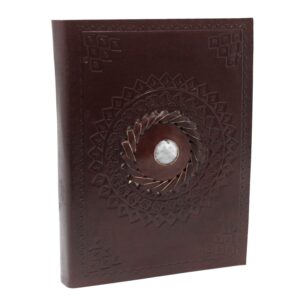 Leather Moonstone Notebook with unique design and eco-friendly pages.