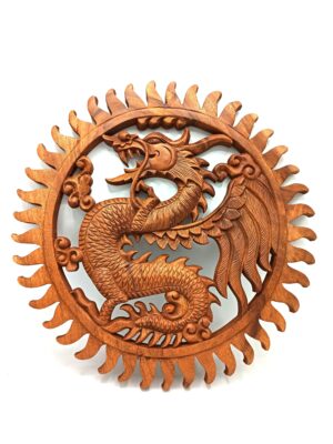 Decorative dragon panel measuring 40cm for home and garden decor.