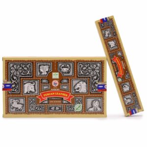 Elegant Super Hit Tuscan Leather incense sticks for a calming atmosphere.