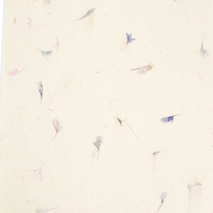 A4 Lokta Craft Paper featuring cornflower petal design in blue and purple.