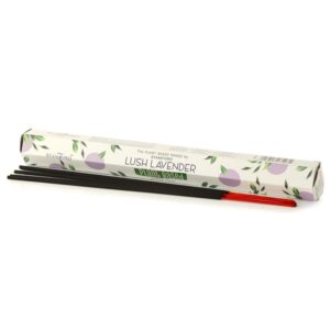 Lush Lavender plant-based incense sticks in a decorative box.