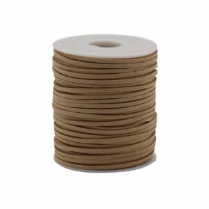 Tan bulk roll pendant cord on a spool, ideal for jewellery making and crafting.