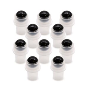 Polished black tourmaline gemstone roller tip for essential oil bottles.