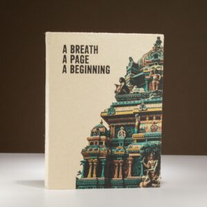 Large Lokta Inspiration Notebook featuring an architectural temple motif and bookmark.