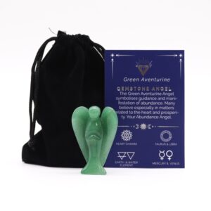 Green Aventurine Angel figurine symbolising abundance and growth.