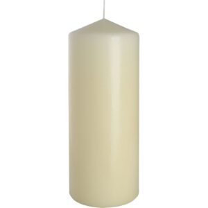 Ivory pillar candle with a long burning time of 90 hours.