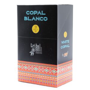 Tribal Soul Incense Sticks in White Copal packaging on a wooden surface
