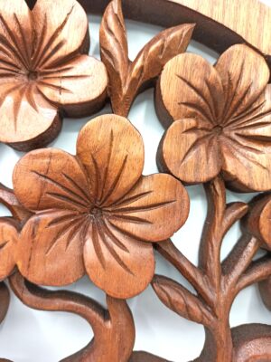 Frangipani panel featuring the Tree of Life design, perfect for home decor.