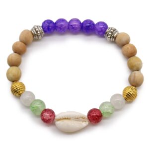Tri Hita Karana Bangle featuring a blend of white, black, and grey colours.