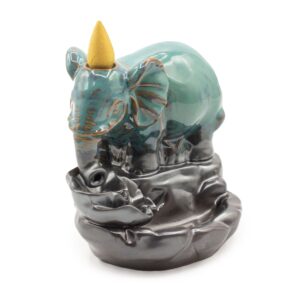 Elephant backflow incense burner creating a soothing waterfall effect.
