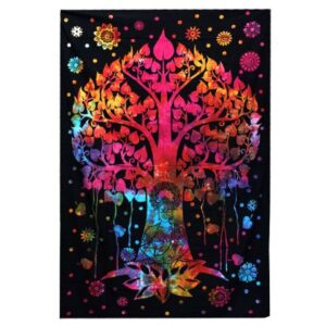 Elegant double cotton bedspread featuring a Bodhi Tree design.