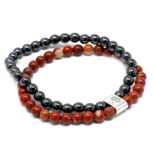 Redstone magnetic gemstone bracelet with elastic for comfortable wear.