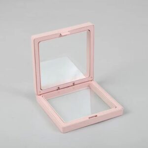 Pink 3D floating frame display for showcasing jewellery and small treasures.