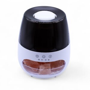 Elegant white aroma diffuser with flame effect and colour-changing light.