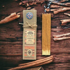 Cinnamon ritual resin sticks arranged for aromatic use in meditation and relaxation.