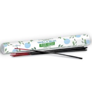 Vanilla bean incense sticks in a decorative packaging for a calming atmosphere.