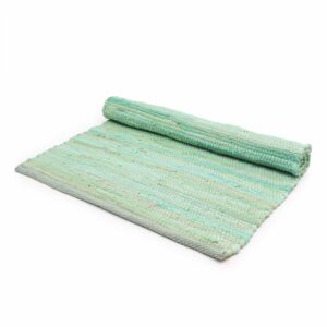 Aqua medium handloom cotton rug, perfect for enhancing your home decor.