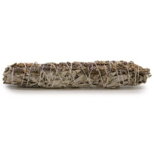White sage and lavender smudge stick for cleansing and relaxation.