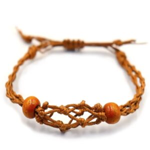 Brown gemstone bracelet cord with adjustable length for versatile jewellery designs.