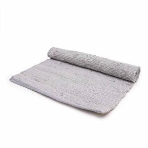 Medium grey handloom cotton rug, perfect for enhancing your home decor.