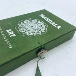 Rope incense and silver plated holder set featuring a Mandala Flower design.