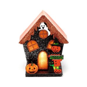 Whimsical Trick or Treat Pumpkin House LED decoration for Halloween