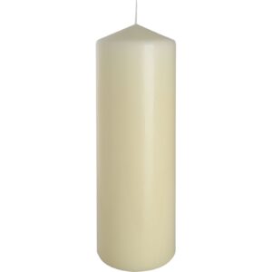 Elegant ivory pillar candle with a long burning time of 160 hours.