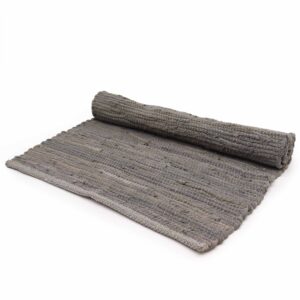 Large handloom cotton rug in charcoal, perfect for enhancing home decor.