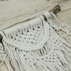 Handcrafted macrame wall hanging in a natural design for boho decor