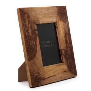 Black Hamsa design mango wood picture frame for 10x15cm photos.