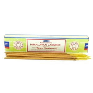 Himalayan Jasmine incense sticks in a decorative box with vibrant packaging.
