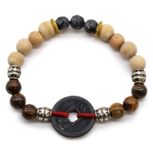 Tri Hita Karana Bangle featuring white, black, and grey colours symbolising balance.