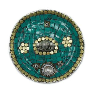 Handcrafted Ganesha Plate incense holder with vibrant ceramic design.