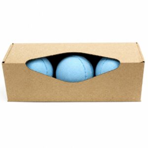 Set of three bath bombs in soothing lavender and sweet orange scents.