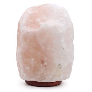 Large natural salt lamp with a warm glow, perfect for home decor and relaxation.