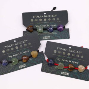 Chakra String Bracelet featuring stones symbolising love and harmony.