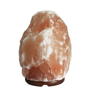 Natural salt lamp with a warm glow, perfect for home decor and relaxation.