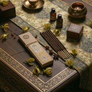 Ylang Ylang resin incense sticks in a decorative pack for relaxation.