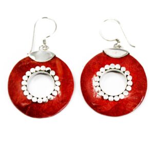 Hand-made 925 silver earrings with a smooth coral design, perfect for elegant occasions.