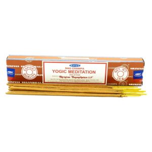 Hand rolled Satya incense sticks in a vibrant packaging for meditation.